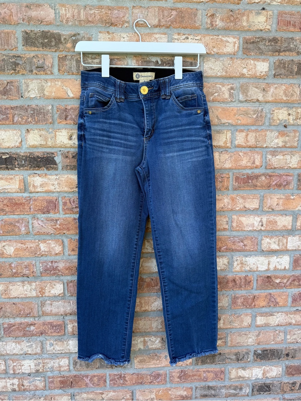 Democracy Dark Blue Cropped Straight Jeans